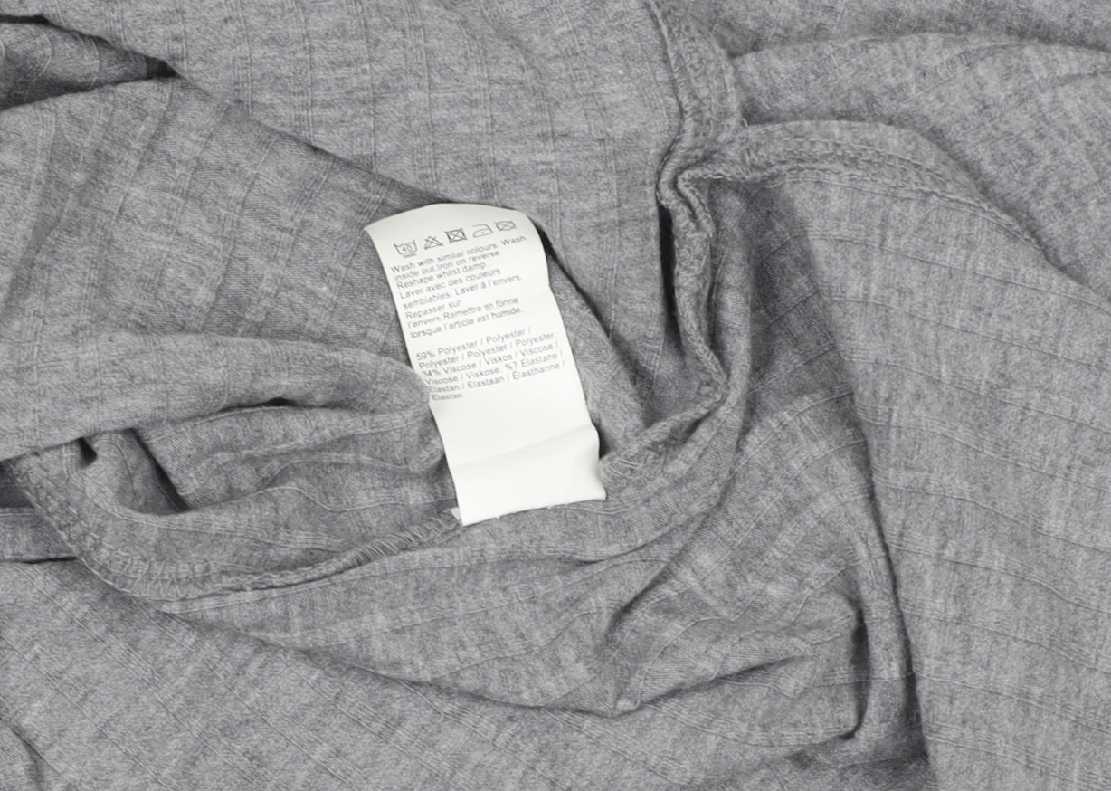 Womens UK Size 10 River Island Grey Basic T-Shirt