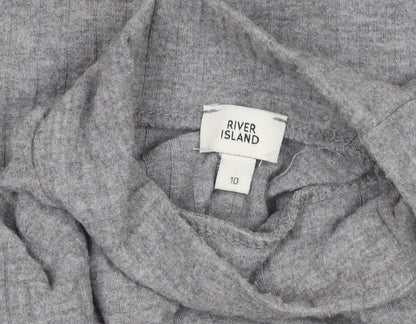 Womens UK Size 10 River Island Grey Basic T-Shirt