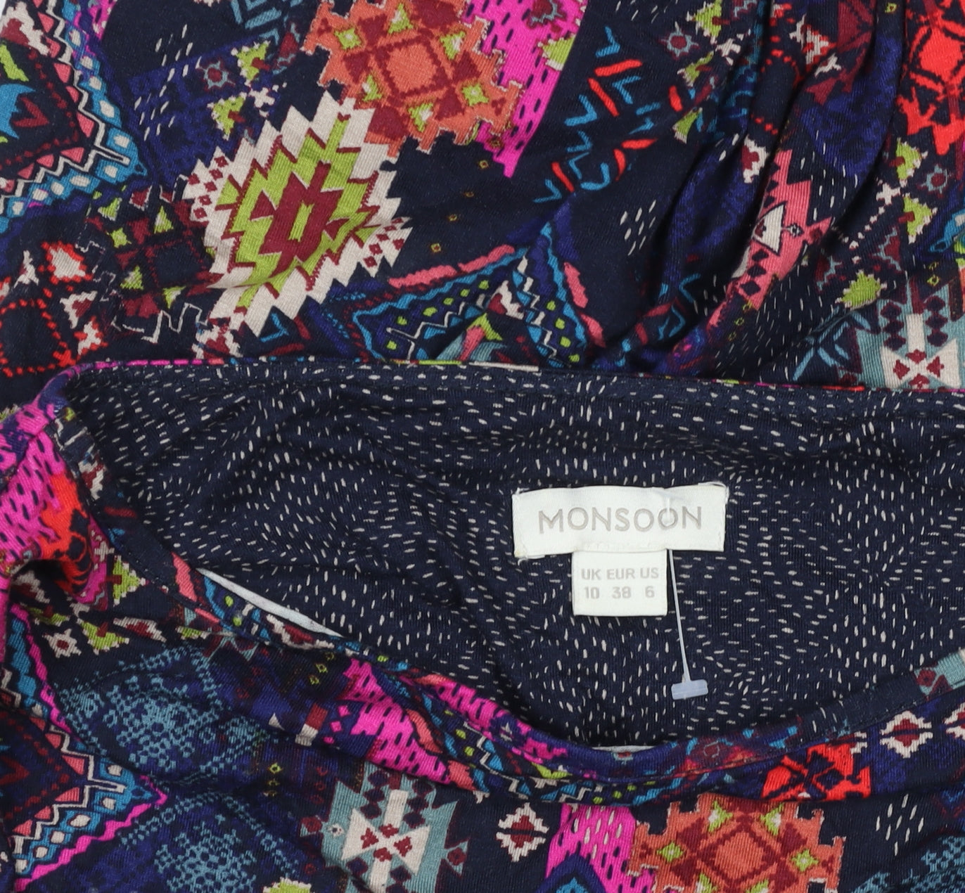 Monsoon Women’s Multicoloured Size 10 Wrap Knee Dress