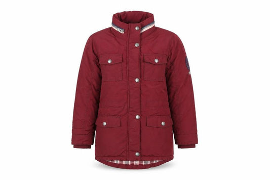 SoulCal & Co Girls Red Parka Coat 6-7 Years Lined Winter Jacket