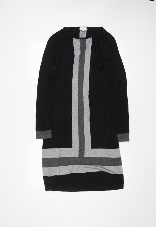 Linea Women’s Black Grey Colourblock Knit Shift Dress Size 12