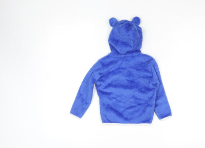 Leeds United Baby Blue Hooded Fleece Jacket 9-12 Months Zip Up Soft Plush