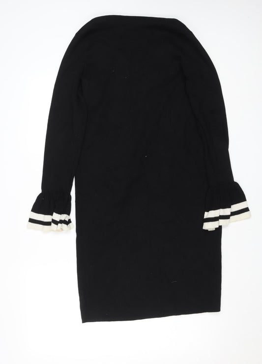 Ralph Lauren Women’s Black Knit Bodycon Dress Size M Long Sleeve
