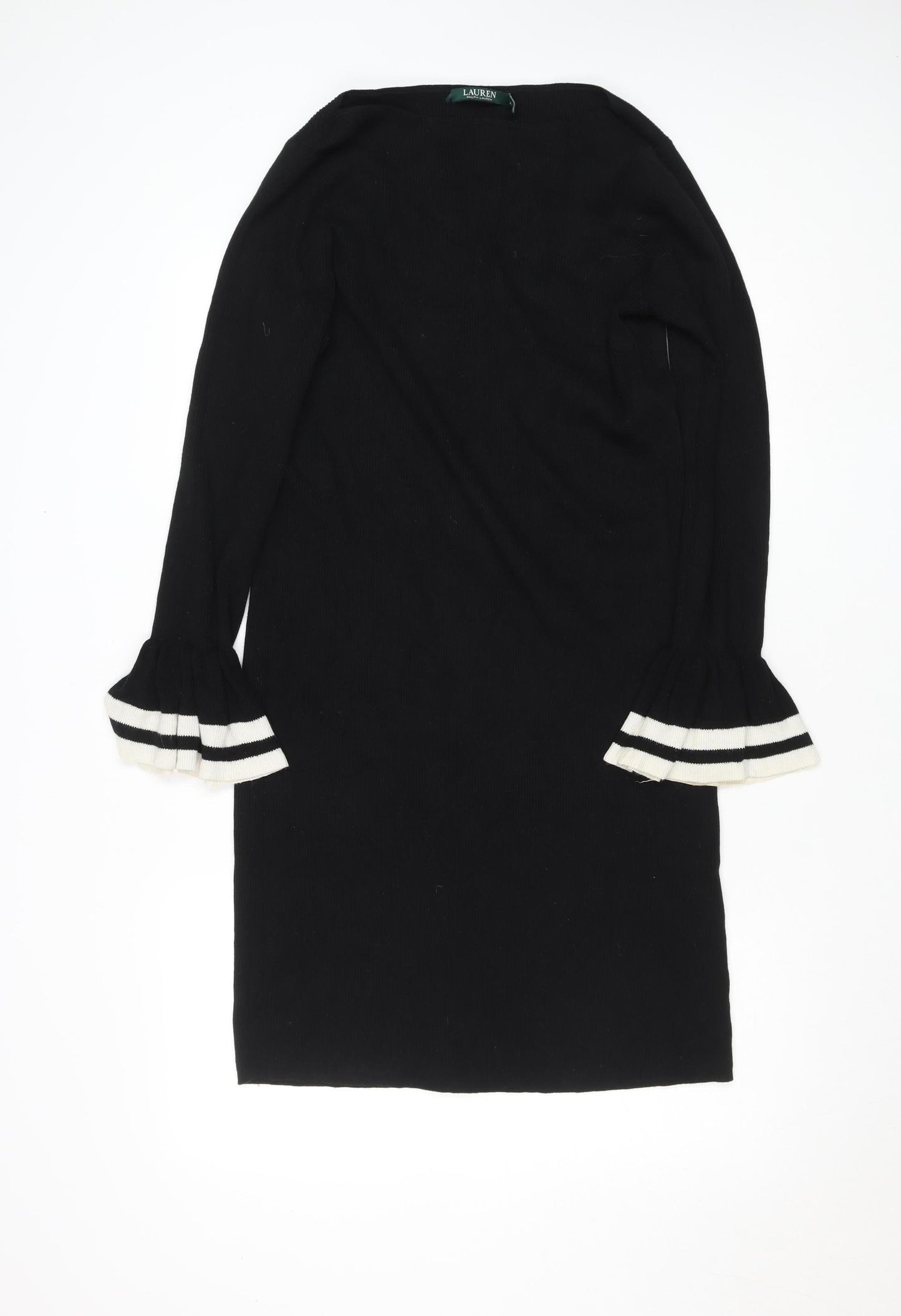 Ralph Lauren Women’s Black Knit Bodycon Dress Size M Long Sleeve