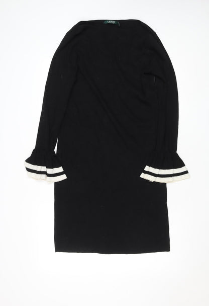 Ralph Lauren Women’s Black Knit Bodycon Dress Size M Long Sleeve
