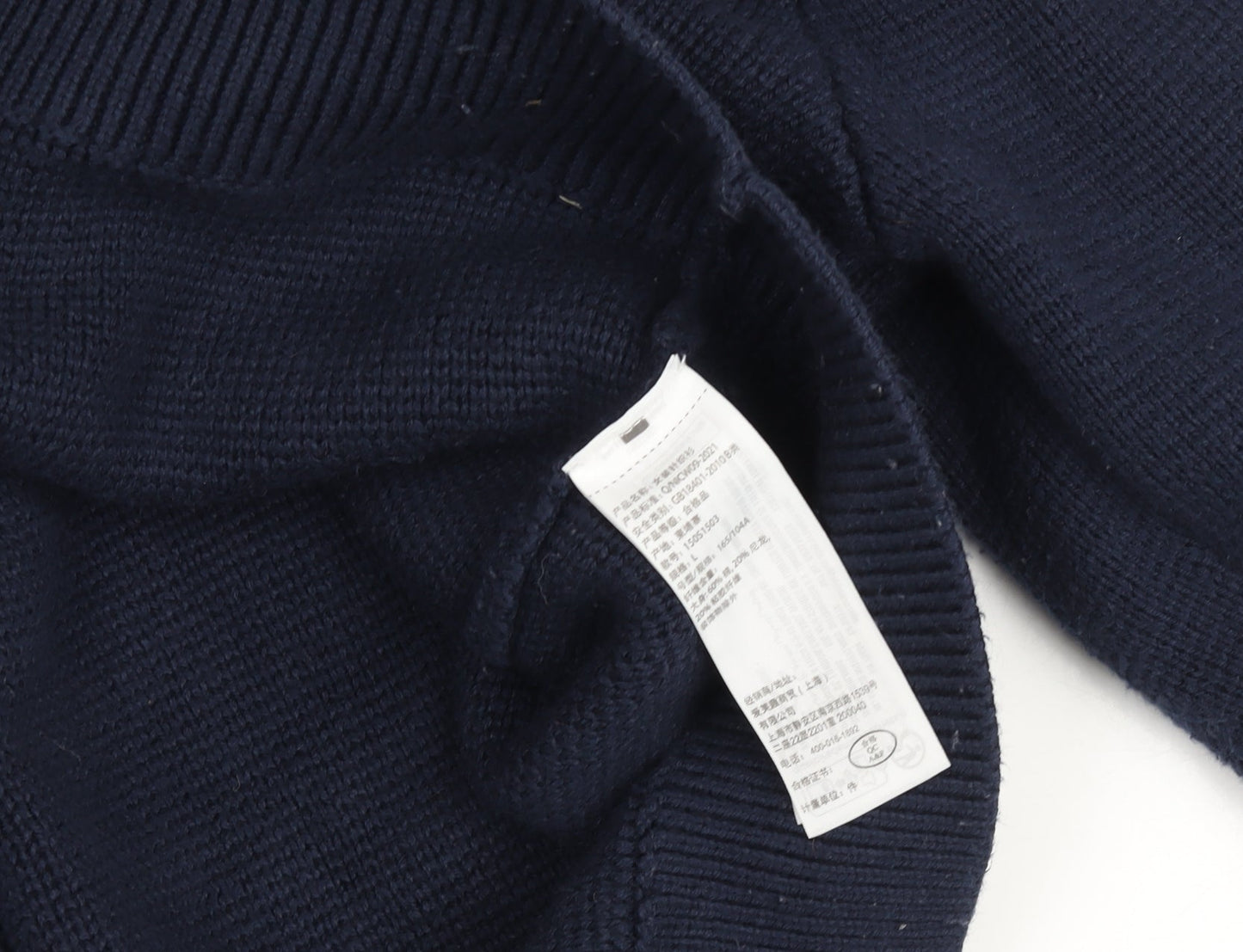 Abercrombie & Fitch Men's Blue Collared Henley Jumper Size L
