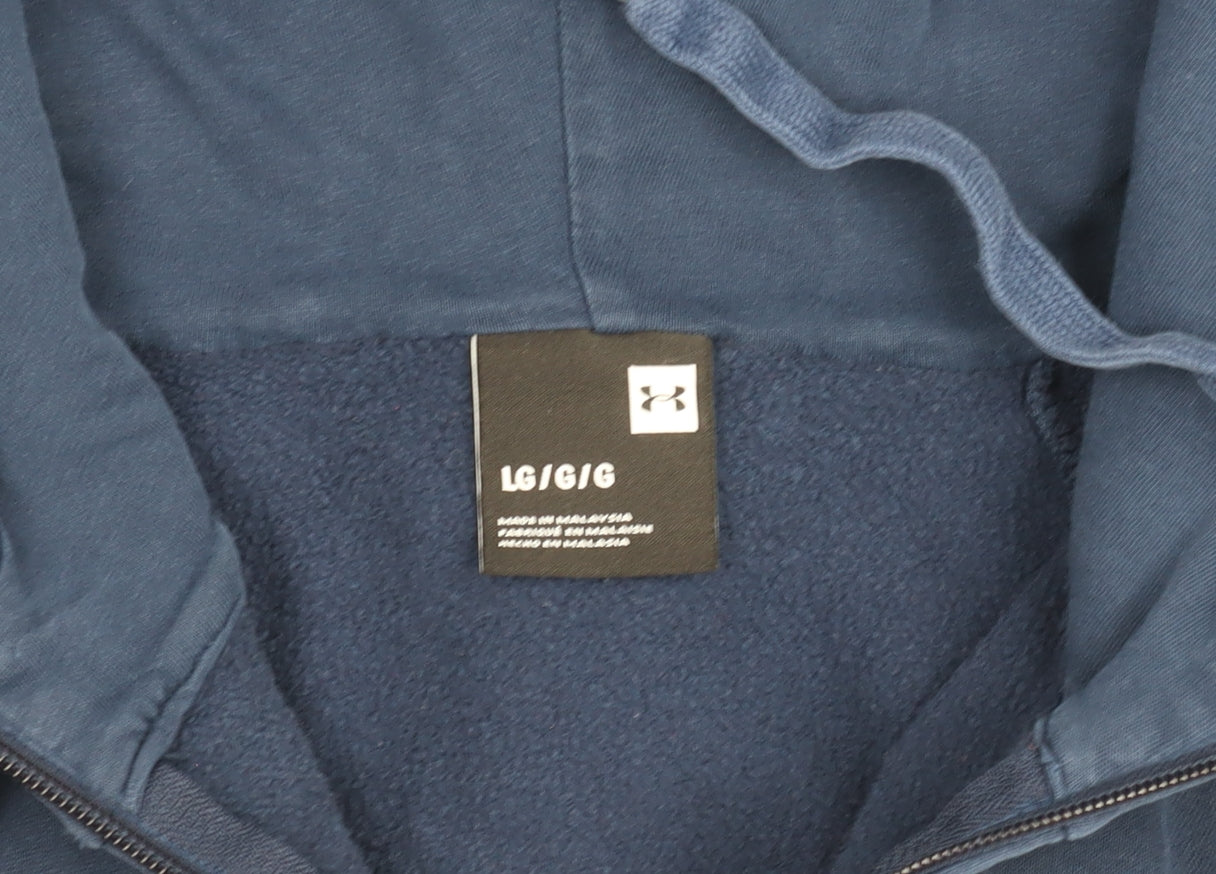Under Armour Men’s Blue Full Zip Hoodie Size L Cotton Blend