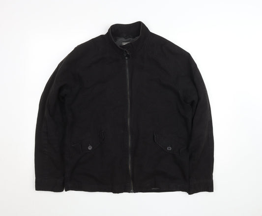 ASOS Men's Black Cotton Full Zip Jacket M Regular Fit