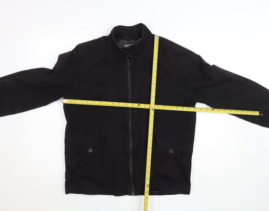 ASOS Men's Black Cotton Full Zip Jacket M Regular Fit