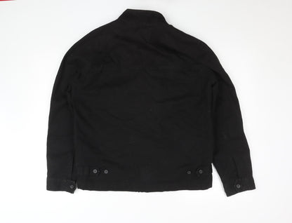 ASOS Men's Black Cotton Full Zip Jacket M Regular Fit