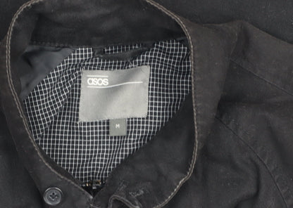 ASOS Men's Black Cotton Full Zip Jacket M Regular Fit