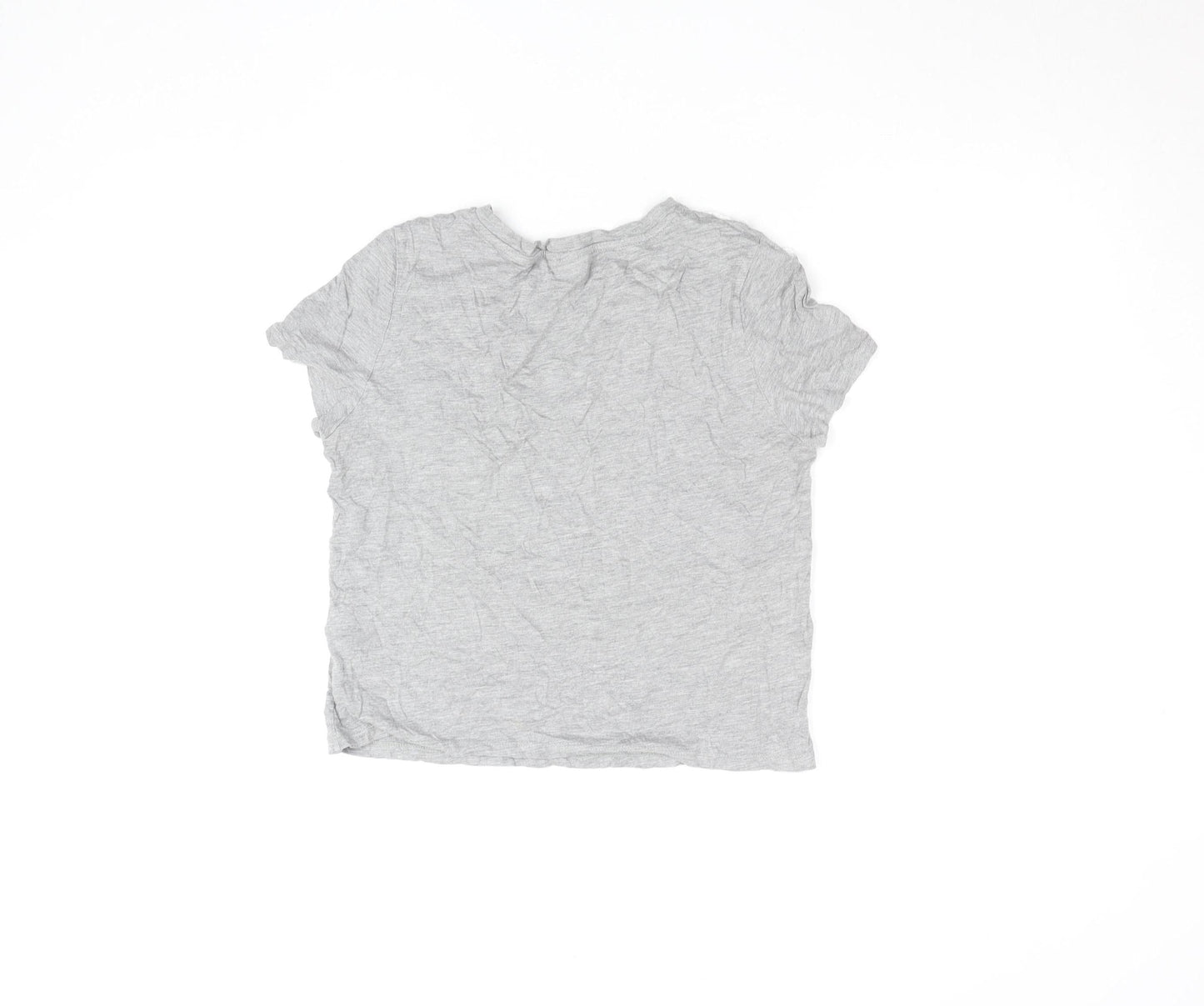 Womens UK Size 4 Topshop Grey Basic T-Shirt