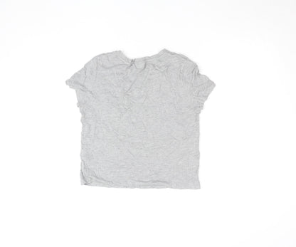 Womens UK Size 4 Topshop Grey Basic T-Shirt