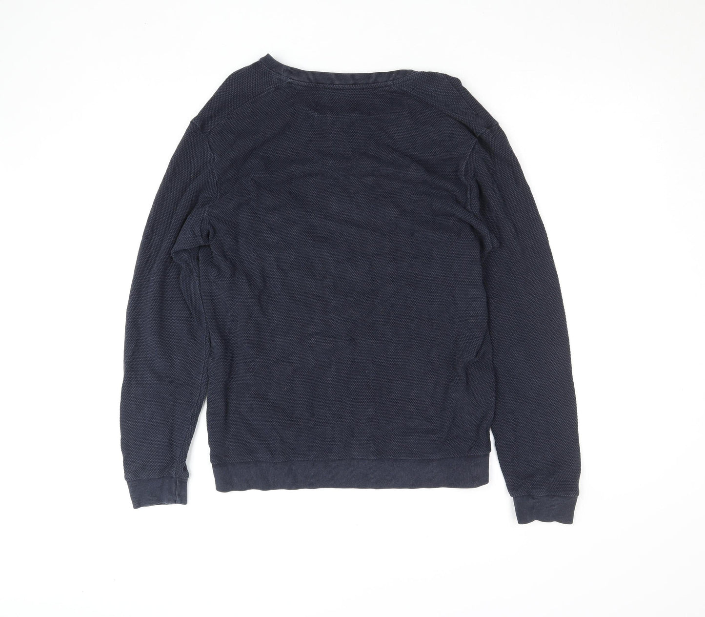 Zara Man Men's Blue Cotton Knit Pullover Crew Sweatshirt Size M