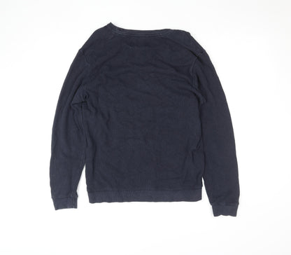 Zara Man Men's Blue Cotton Knit Pullover Crew Sweatshirt Size M