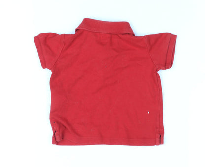 Ralph Lauren Red Cotton Polo Shirt Unisex Baby 9-12 Months Classic Style