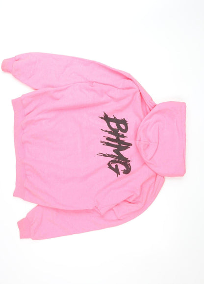 Womens UK Size L BHMG Pink Pullover Hoodie