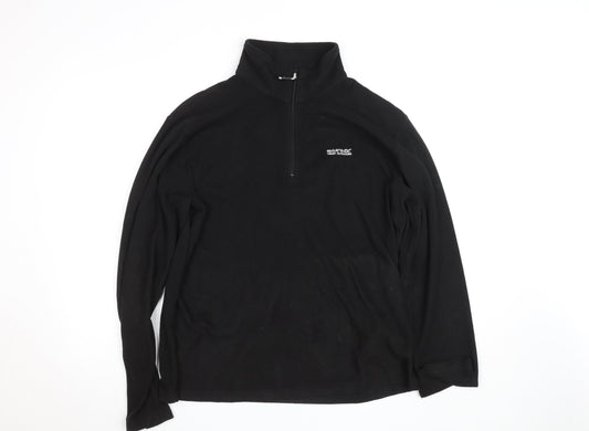 Regatta Great Outdoors Black Women's 1/4 Zip Fleece Sweatshirt UK 16