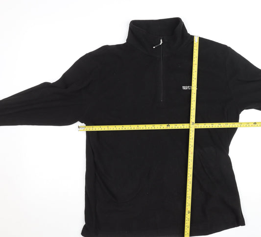 Regatta Great Outdoors Black Women's 1/4 Zip Fleece Sweatshirt UK 16