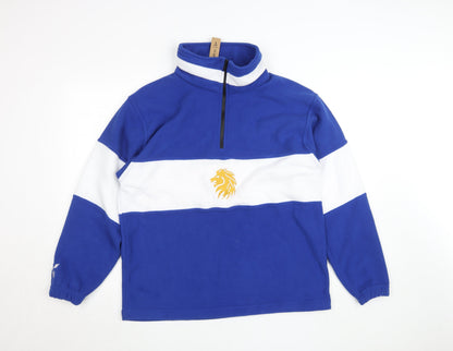 Mens UK Size M Y1 Custom Blue Henley Sweatshirt