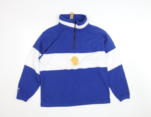 Mens UK Size M Y1 Custom Blue Henley Sweatshirt
