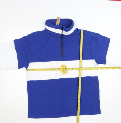 Mens UK Size M Y1 Custom Blue Henley Sweatshirt