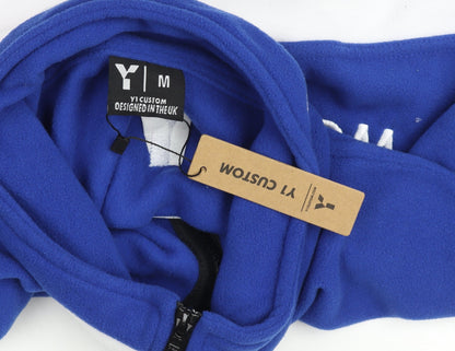 Mens UK Size M Y1 Custom Blue Henley Sweatshirt
