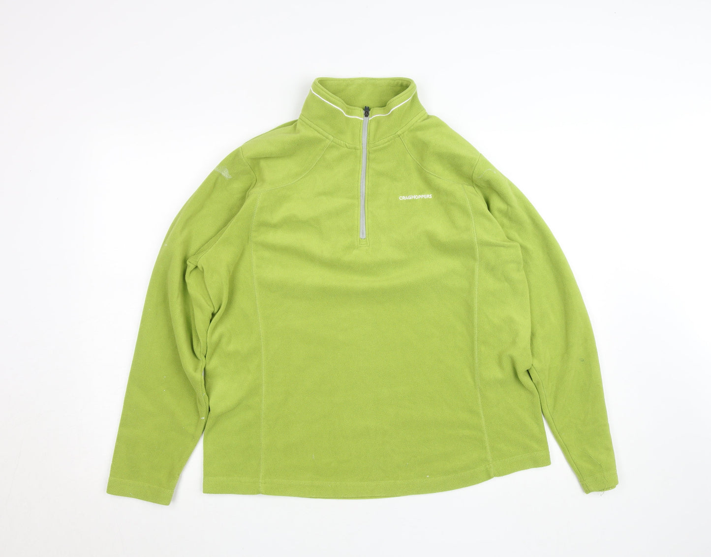 Craghoppers Women Green Fleece Pullover Sweatshirt UK 14 1/2 Zip Polyester