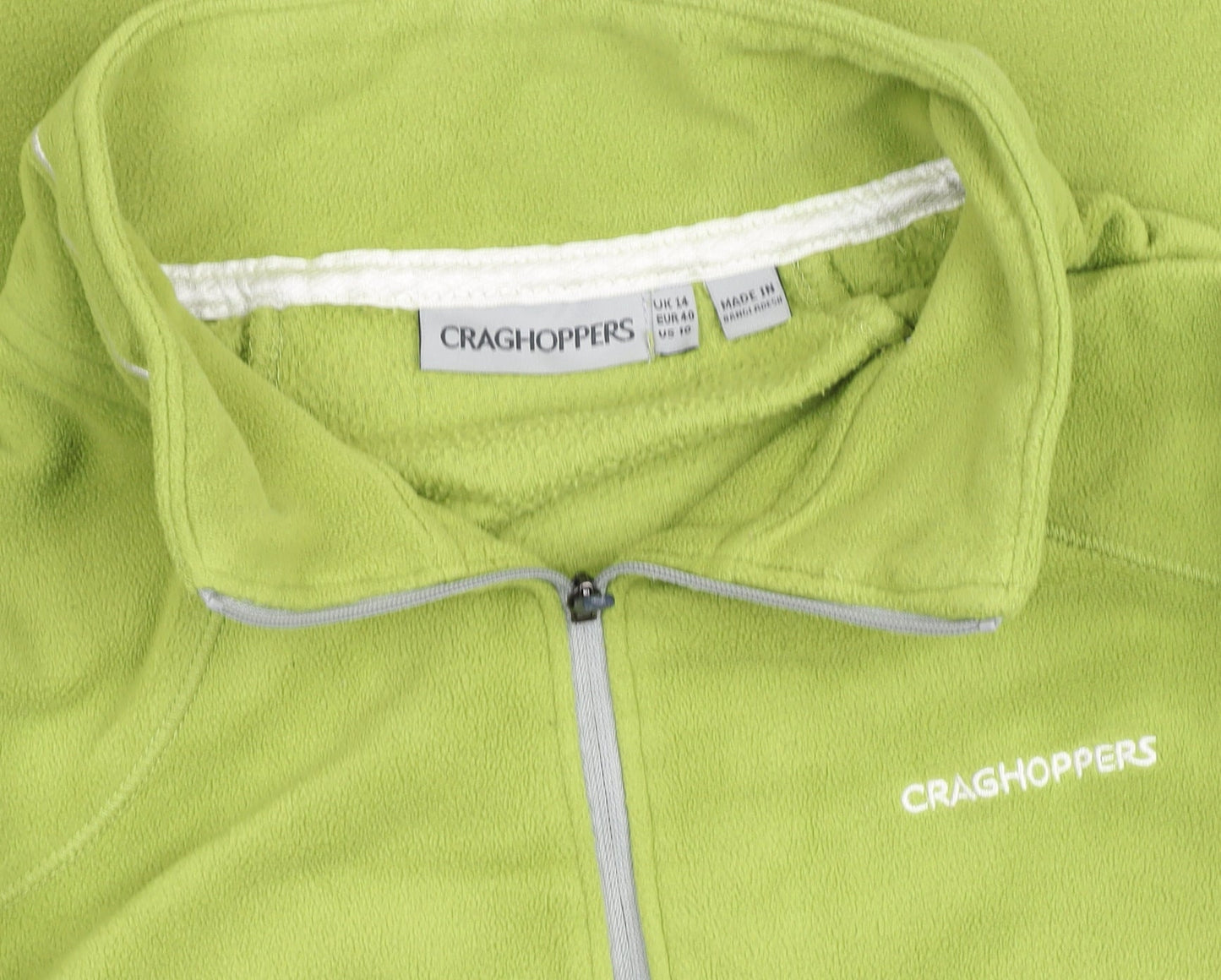 Craghoppers Women Green Fleece Pullover Sweatshirt UK 14 1/2 Zip Polyester