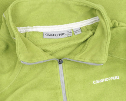 Craghoppers Women Green Fleece Pullover Sweatshirt UK 14 1/2 Zip Polyester