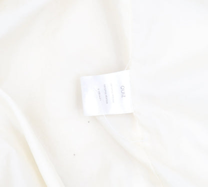 Quiz Women Ivory Fleece Mid-Length Button Coat Size 10