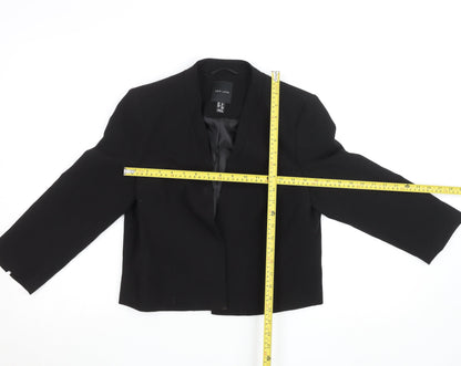 New Look Women's Black Cropped Blazer Size 12 Tailored Workwear Jacket
