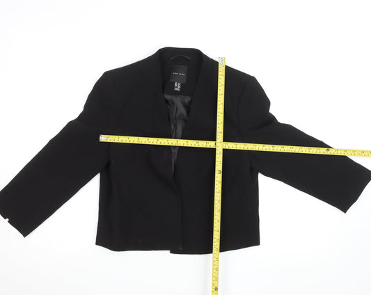 New Look Women's Black Cropped Blazer Size 12 Tailored Workwear Jacket