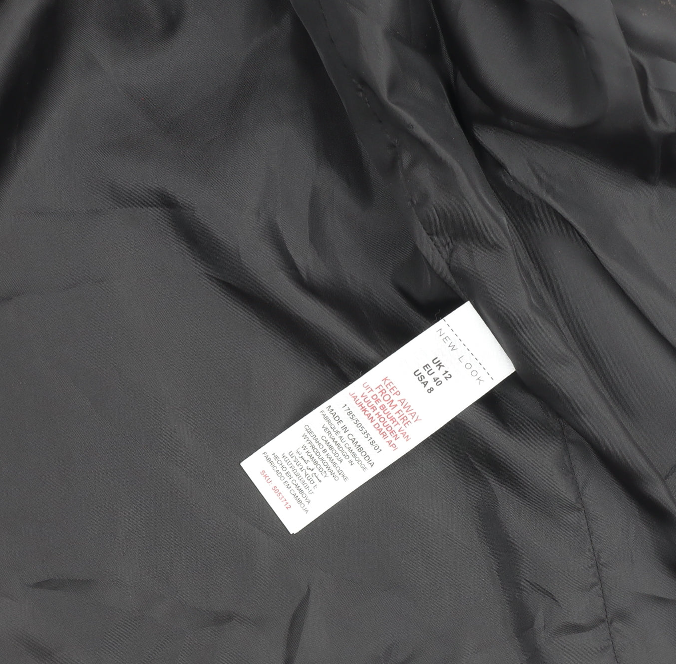 New Look Women's Black Cropped Blazer Size 12 Tailored Workwear Jacket