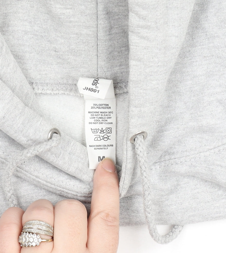 Womens UK Size M Just Hoods Grey Pullover Hoodie
