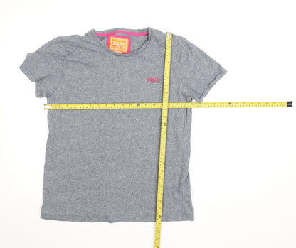 Superdry Men's Grey Crew Neck Short Sleeve Cotton T-Shirt Size M