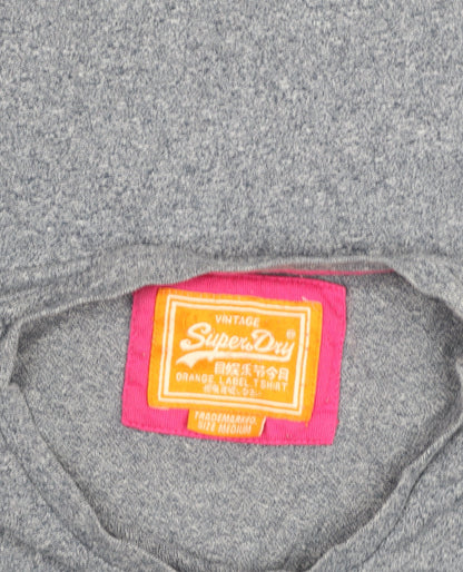 Superdry Men's Grey Crew Neck Short Sleeve Cotton T-Shirt Size M