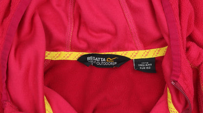 Regatta Teens Red Fleece Full Zip Hooded Activewear Top Size 158