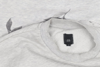 Womens UK Size S River Island Grey Pullover Sweatshirt