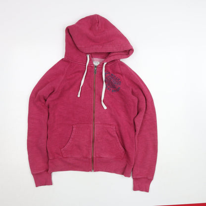 Womens UK Size 10 Jack Wills Pink Full Zip Hoodie