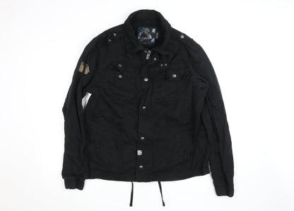 80s & Sons Men's Black XL Military Style Cotton Jacket