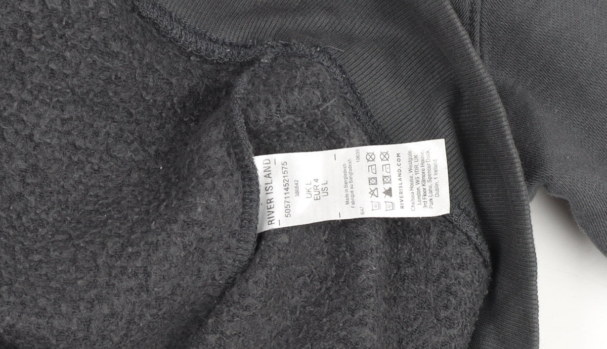 Mens UK Size L River Island Grey Pullover Sweatshirt