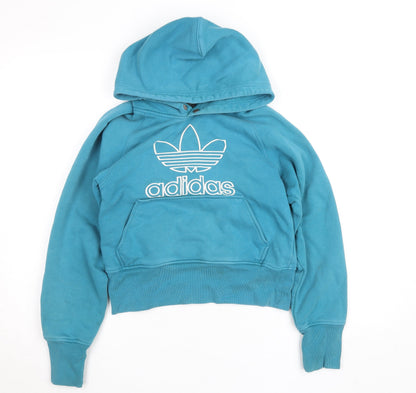 Womens UK Size XS adidas Blue Pullover Hoodie