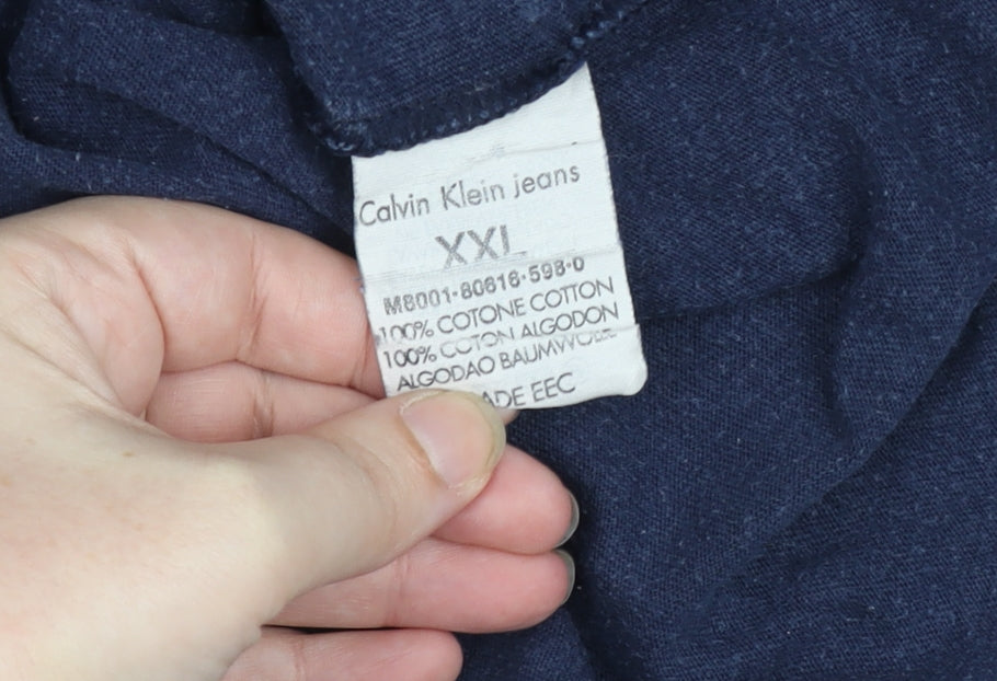 Mens UK Size 2XL Calvin Klein Jeans Blue  T-Shirt