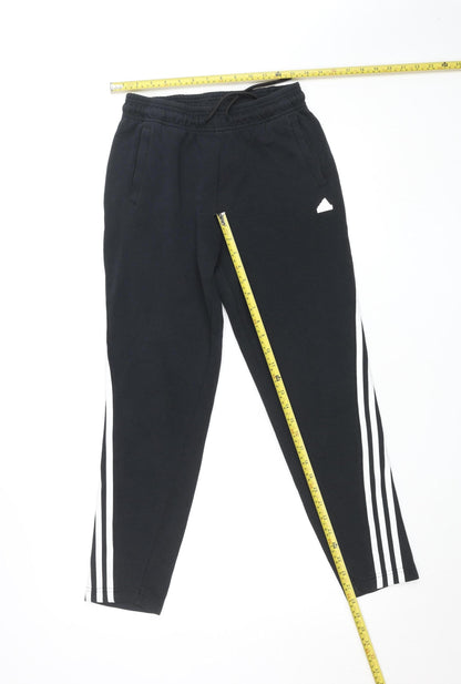 Adidas Teens Black Jogger Trousers Size 164 Regular Fit