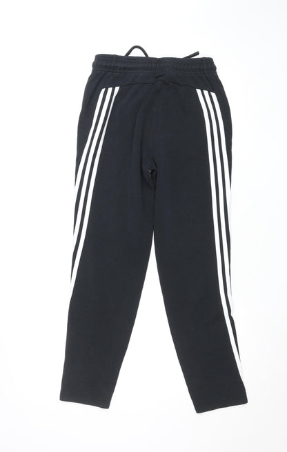 Adidas Teens Black Jogger Trousers Size 164 Regular Fit