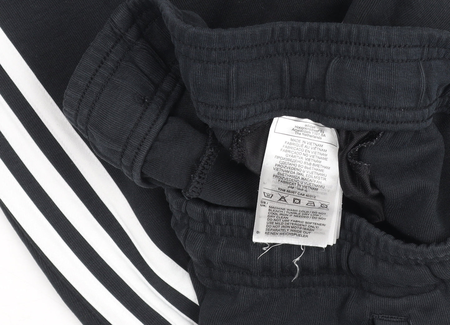 Adidas Teens Black Jogger Trousers Size 164 Regular Fit