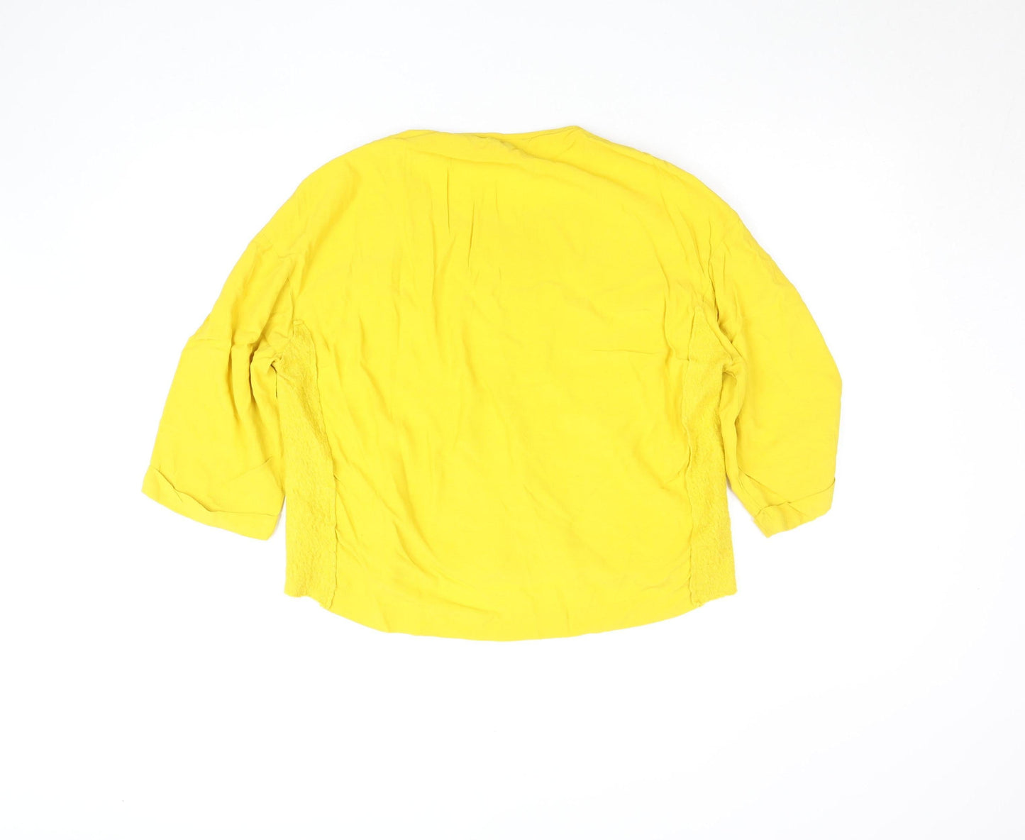 Womens UK Size M Zara Basic Yellow Cropped Blouse