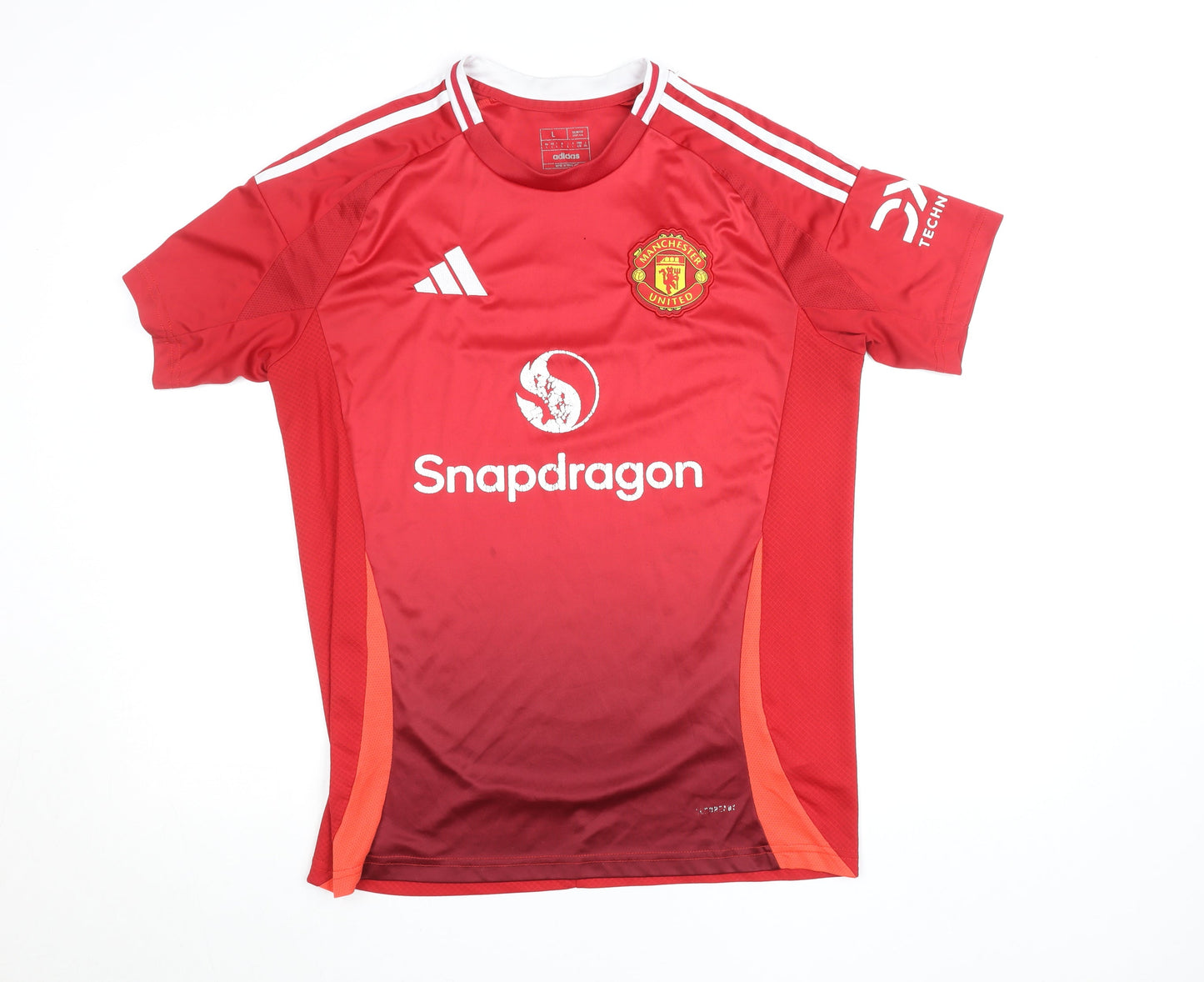 Adidas Mens Red Manchester United Slim Fit Short Sleeve Football Jersey L