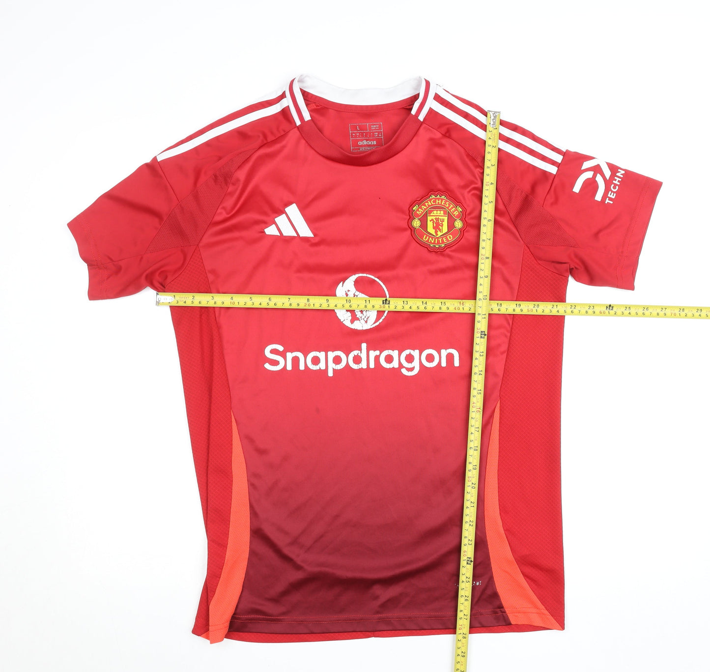 Adidas Mens Red Manchester United Slim Fit Short Sleeve Football Jersey L